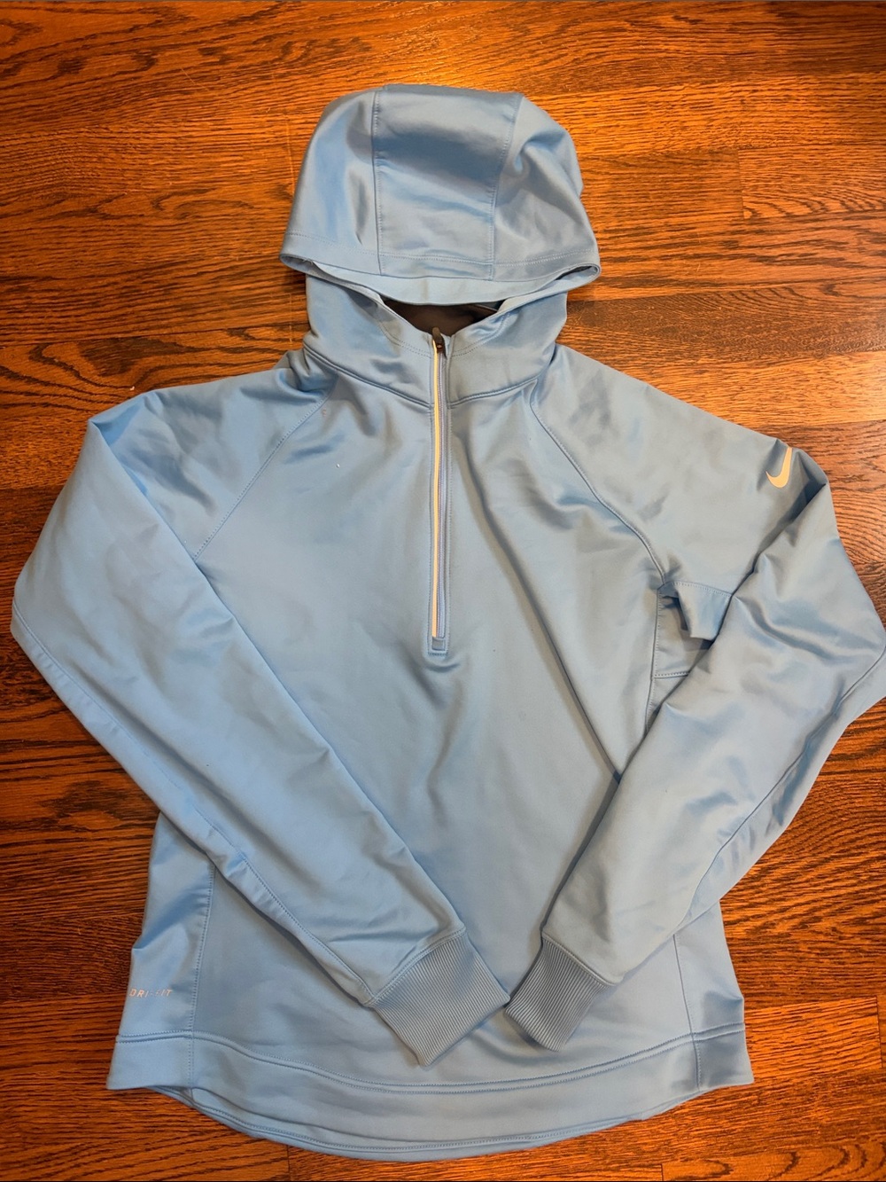 Nike Powder Blue Half-Zip Hoodie. Slightly insulated. Size M
